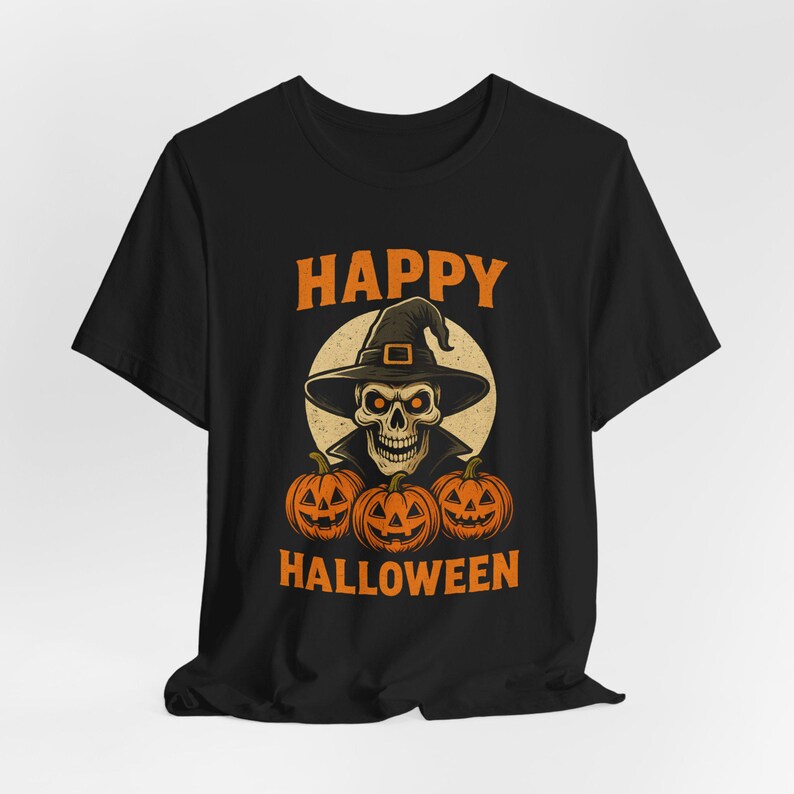 Skull Witch Halloween Shirt, Gothic Skeleton Tee, Spooky Season image 5