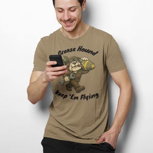 WWII Aviation Mechanic Shirt, Keep Em Flying Retro Warbird Tee image 4