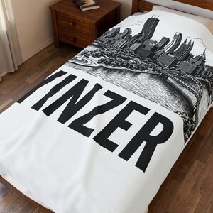 Pittsburgh Skyline Plush Throw Blanket, Yinzer Pride Home Decor image 2
