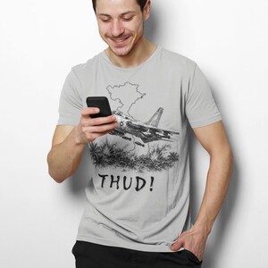 F-105 Thunderchief "Thud" Fighter Jet T-Shirt, Vintage Military Aviation Apparel image 5