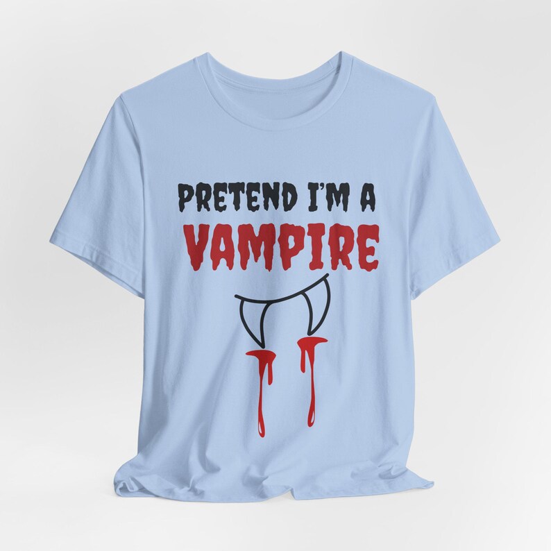 Funny Vampire Halloween Shirt, Lazy Costume Tee, Spooky Season image 7