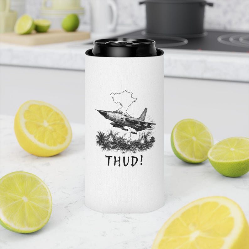 F-105 Thunderchief Can Cooler, Operation Rolling Thunder Koozie, Vietnam Veteran Beer Sleeve image 5
