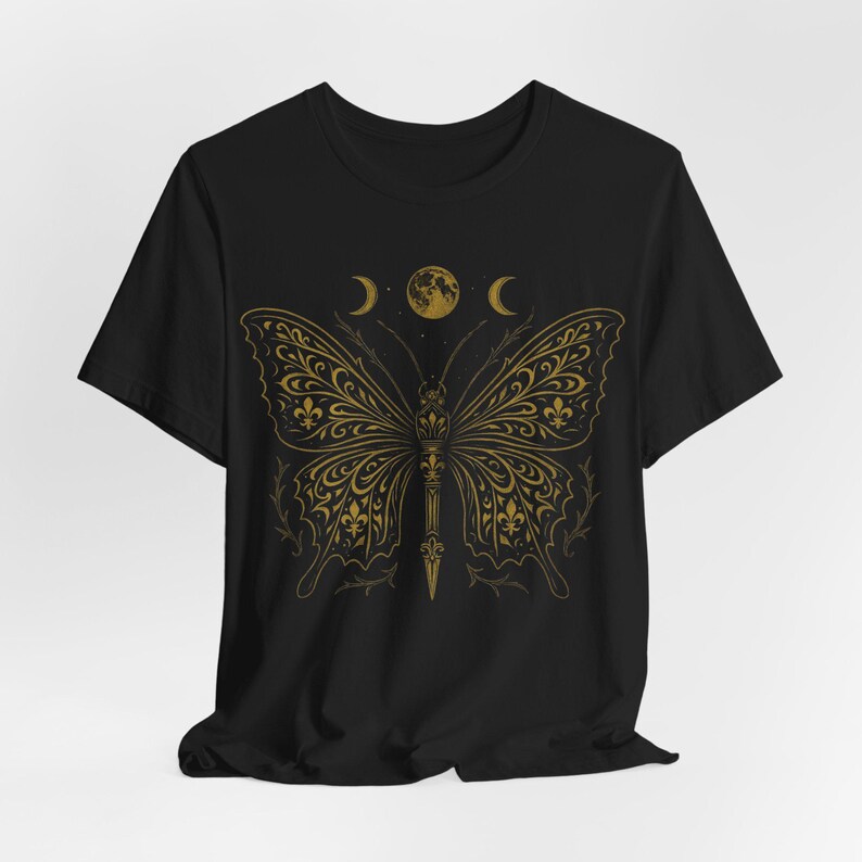 ゴシックバタフライムーンシャツ：天体魔女Tシャツ 画像 7