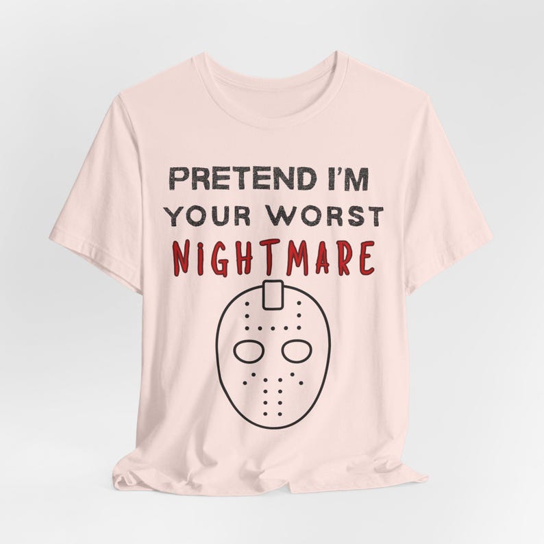 Hockey Mask Halloween Shirt, Scary Killer Costume Tee, Spooky Season image 3
