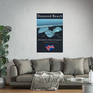 Diamond Beach Iceland Print: Jokulsarlon Glacier Lagoon Nordic Wall Art image 3