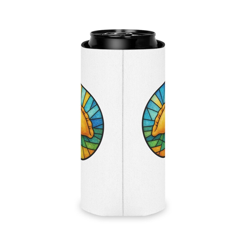 Stained Glass Pierogi Can Cooler, Pittsburgh Polish Food Koozie, Yinzer Beer Sleeve image 12