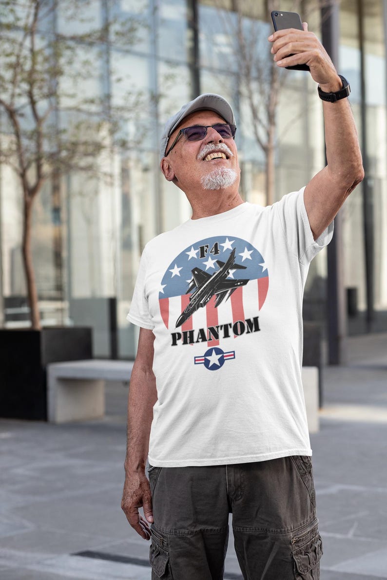 F-4 Phantom Fighter Jet vintage military t-shirt from SunSpun Creations — for fans of Vietnam-era aviation history