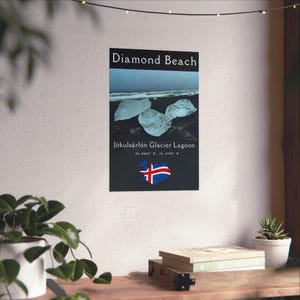 Diamond Beach Iceland Print: Jokulsarlon Glacier Lagoon Nordic Wall Art image 4