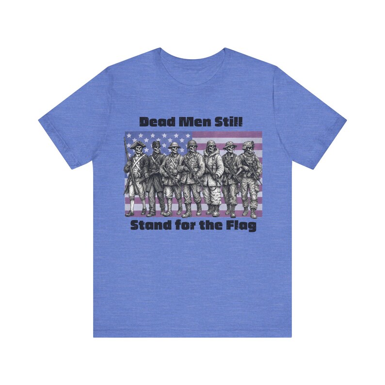 Skeleton Soldier Shirt, Military History Tee, American Flag Skull Graphic image 12