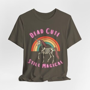Skeleton Unicorn Rainbow T-Shirt | Goth Graphic | Dark Humor Alternative image 5