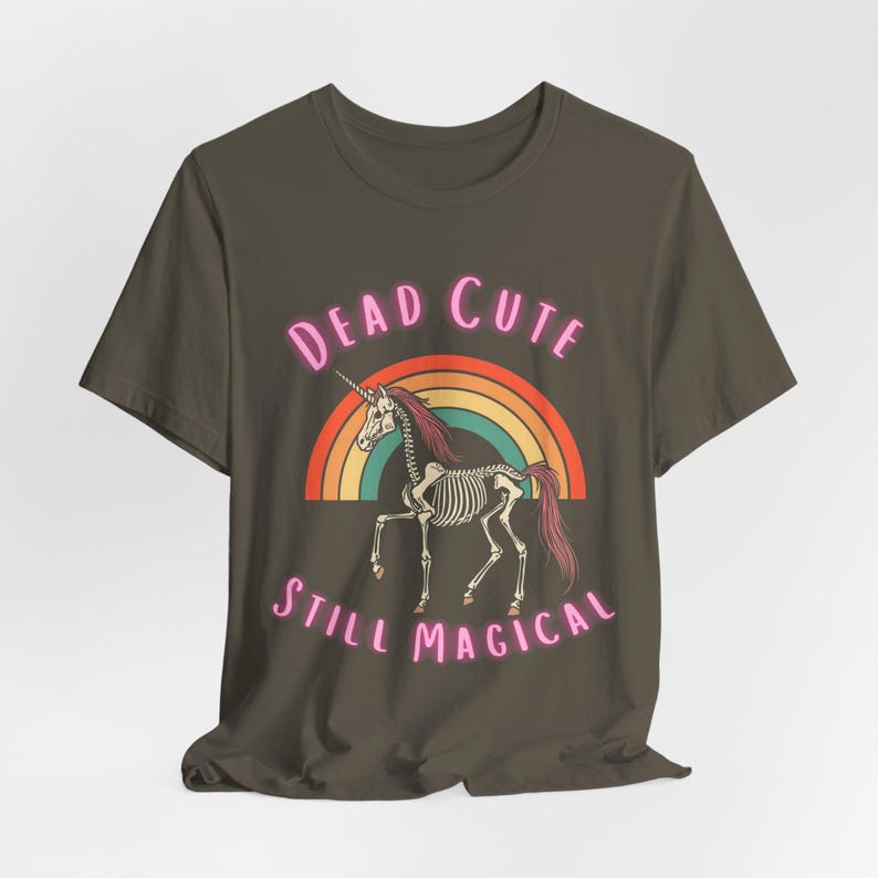 Skeleton Unicorn Rainbow T-Shirt | Goth Graphic | Dark Humor Alternative image 5