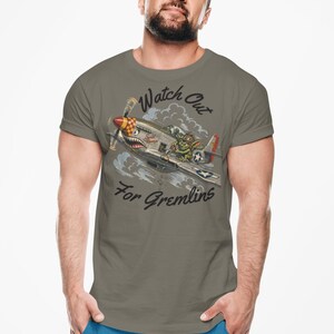 Watch Out For Gremlins Shirt, Vintage WWII Warbird Aviation Tee image 6