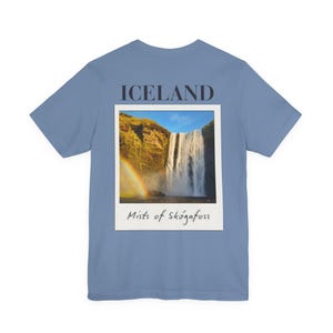 Skógafoss Iceland Waterfall T-Shirt: Travel Souvenir Graphic Tee image 7