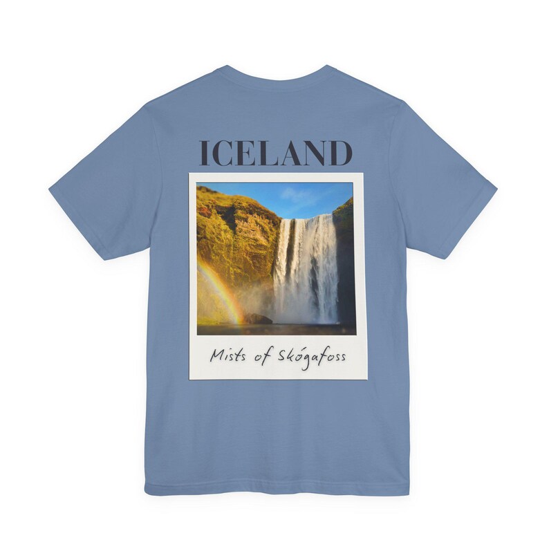 Skógafoss Iceland Waterfall T-Shirt: Travel Souvenir Graphic Tee image 7