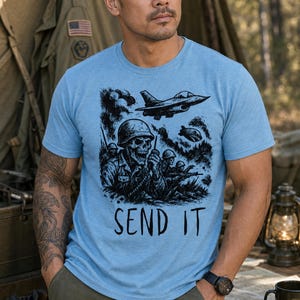 Camiseta Skull Soldier Send It, Camiseta táctica militar imagen 13