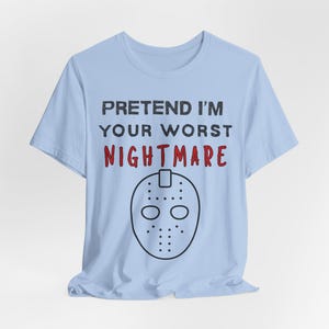 Hockey Mask Halloween Shirt, Scary Killer Costume Tee, Spooky Season image 6