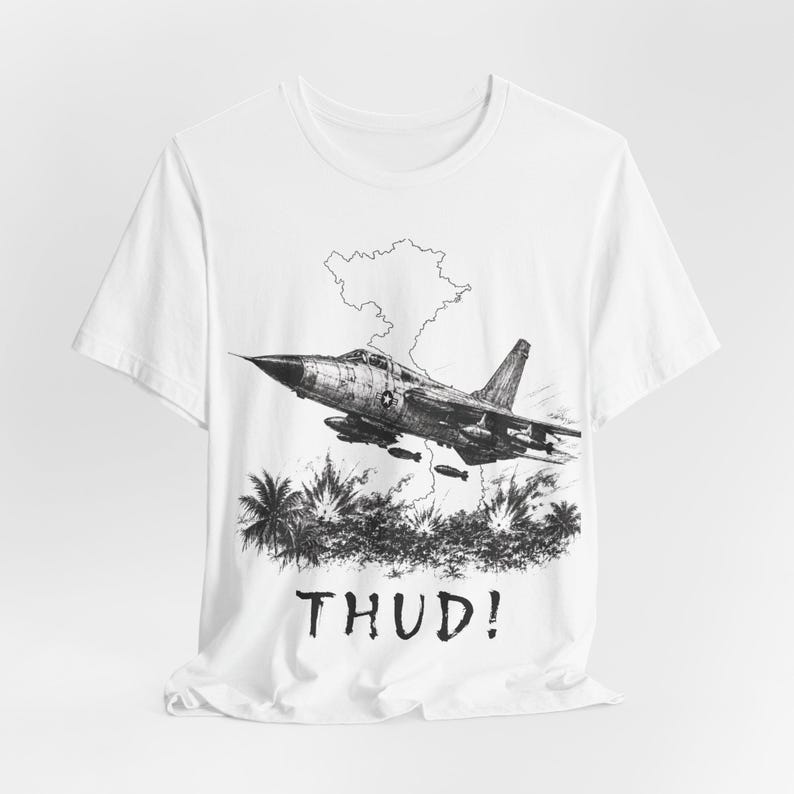 F-105 Thunderchief "Thud" Fighter Jet T-Shirt, Vintage Military Aviation Apparel image 6