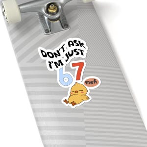 Funny 67 Meme Sticker, Don't Ask I'm Just 67 Decal, Kawaii Chick image 5