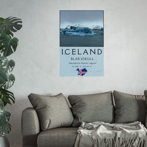 Island reseposter, Reynisfjara svart sandstrandkonst, nordisk väggdekor bild 3