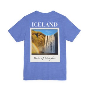 Skógafoss Iceland Waterfall T-Shirt: Travel Souvenir Graphic Tee image 8