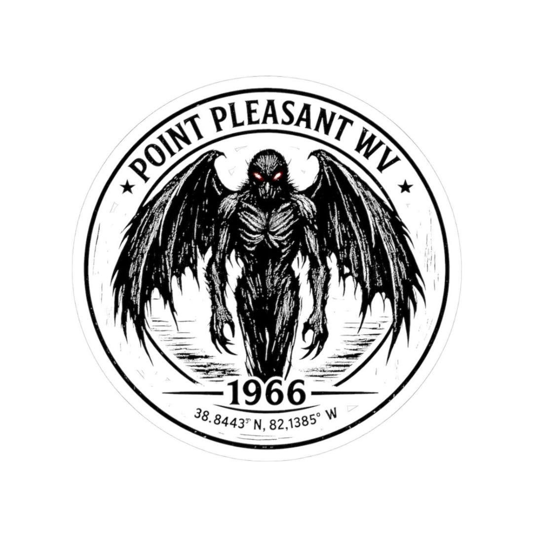 Mothman Point Pleasant cryptid vintage sticker