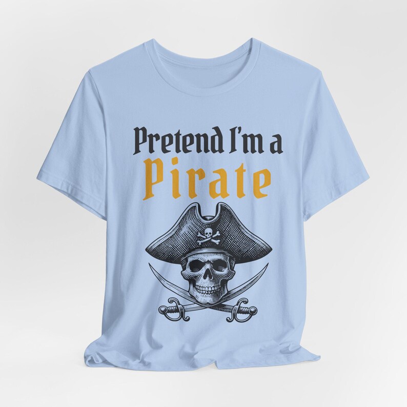 Funny Pirate Halloween Shirt, Lazy Costume Tee, Spooky Season image 4