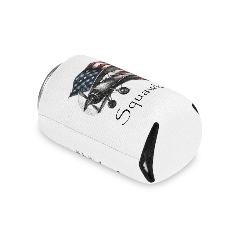 Stearman Biplane Can Cooler, Squawk 1776 Aviation Koozie, Pilot Gift image 10
