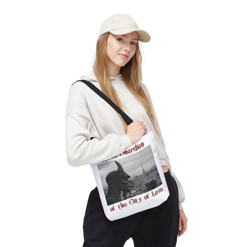 Notre Dame Gargoyle Canvas Tote Bag: Paris Eiffel Tower Photo Art image 3
