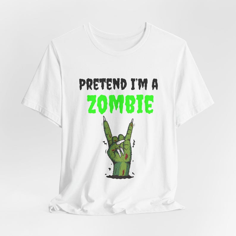 Funny Zombie Halloween Shirt, Lazy Costume Tee, Spooky Season image 5