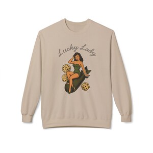 Vintage Pin Up Sweatshirt, WWII Nose Art Crewneck, Rockabilly Bombshell Aviation Top image 8