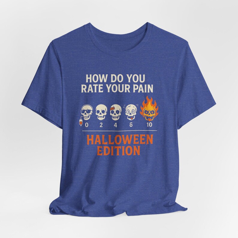 Nurse Halloween Shirt, Funny Pain Scale Doctor Tee, Spooky Season image 7