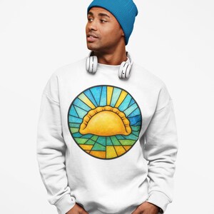 Pierogi Stained Glass Sweatshirt | Pittsburgh Polish Food Art Crewneck image 13