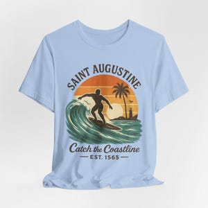 St. Augustine Surf T-Shirt: Retro Sunset Beach, Florida Souvenir image 7