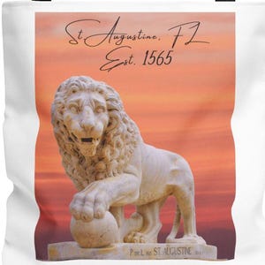 St. Augustine Florida Canvas Tote Bag: Bridge of Lions Sunset Souvenir image 1