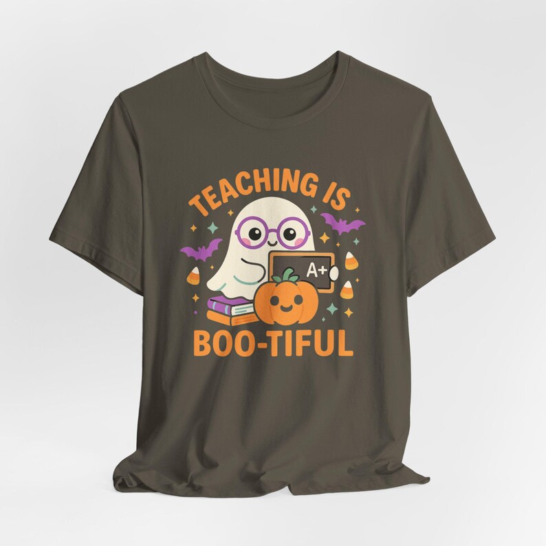 Teacher Halloween Shirt, Funny Ghost Teacher Tee, Fall Gift image 5