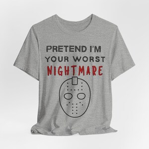 Hockey Mask Halloween Shirt, Scary Killer Costume Tee, Spooky Season image 7