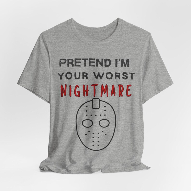 Hockey Mask Halloween Shirt, Scary Killer Costume Tee, Spooky Season image 7