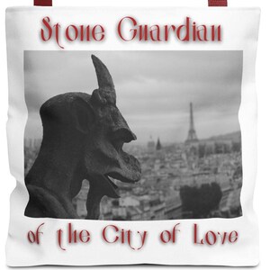 Notre Dame Gargoyle Canvas Tote Bag: Paris Eiffel Tower Photo Art image 5