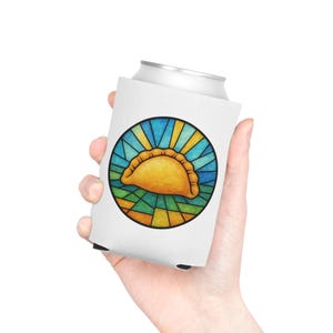 Stained Glass Pierogi Can Cooler, Pittsburgh Polish Food Koozie, Yinzer Beer Sleeve image 5