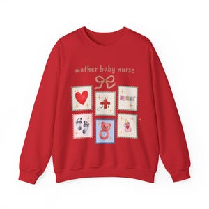Sweatshirt für Mutter und Kind (Krankenschwester), Vintage-Briefmarkenmotiv Bild 15
