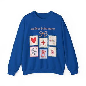 Sweatshirt für Mutter und Kind (Krankenschwester), Vintage-Briefmarkenmotiv Bild 11