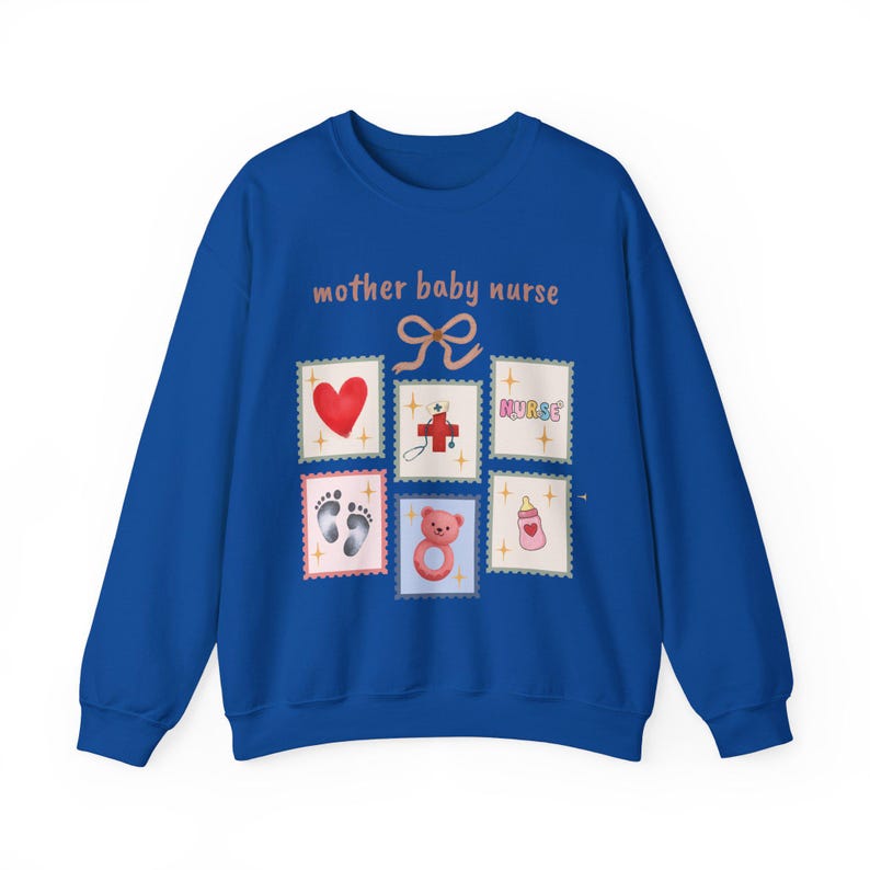 Sweatshirt für Mutter und Kind (Krankenschwester), Vintage-Briefmarkenmotiv Bild 11
