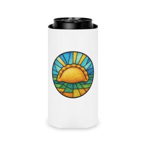 Stained Glass Pierogi Can Cooler, Pittsburgh Polish Food Koozie, Yinzer Beer Sleeve image 10