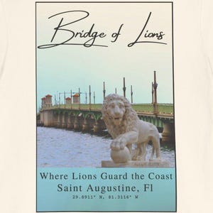 T-shirt Le pont des lions : souvenir côtier de Saint-Augustin en Floride image 6
