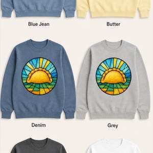 Pierogi Stained Glass Sweatshirt | Pittsburgh Polish Food Art Crewneck image 7