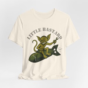 WWII Nose Art T-Shirt | Gremlin Little Bastard | Vintage Aviation Pilot Gift image 3