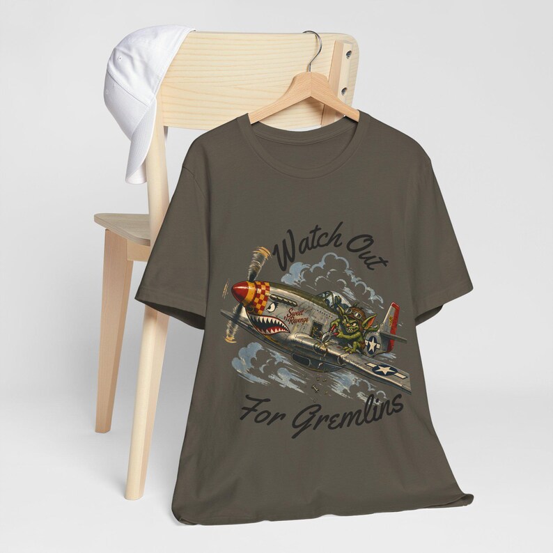 Watch Out For Gremlins Shirt, Vintage WWII Warbird Aviation Tee image 10