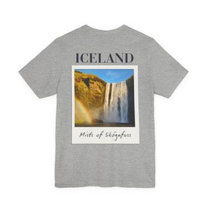 Skógafoss Iceland Waterfall T-Shirt: Travel Souvenir Graphic Tee image 5
