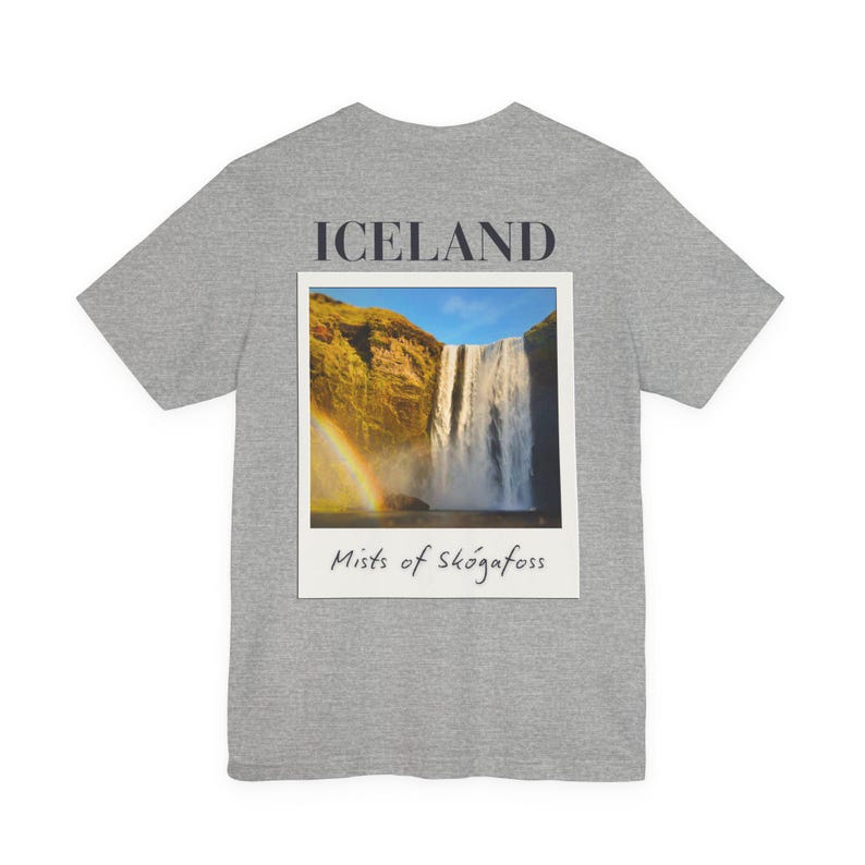 Skógafoss Iceland Waterfall T-Shirt: Travel Souvenir Graphic Tee image 5