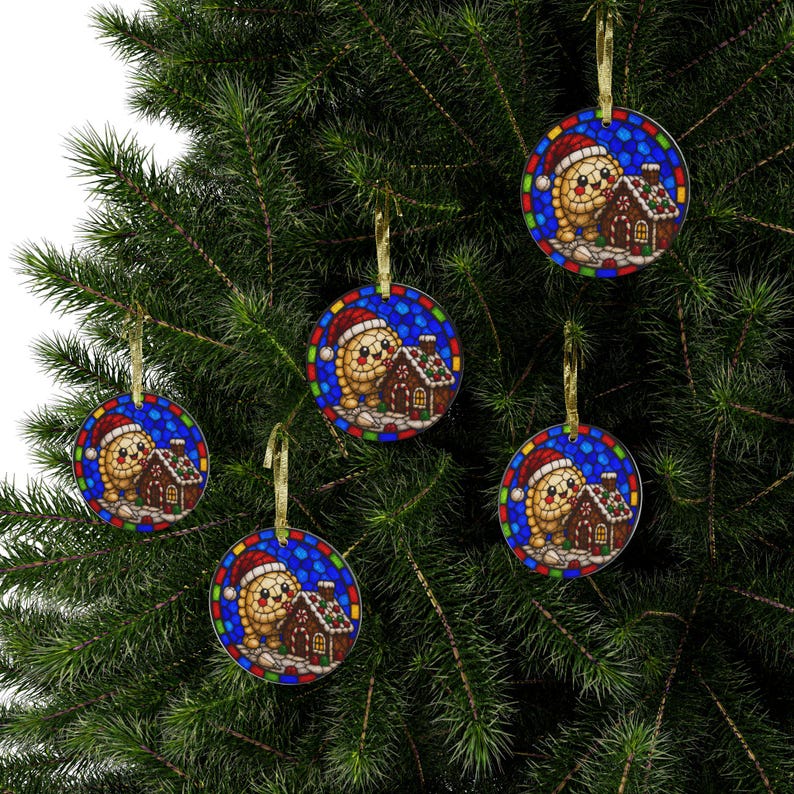 Pierogi Santa Acrylic Ornament, Stained Glass Style, Polish Christmas Decor image 13